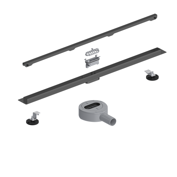 Odpływ liniowy wąski łazienkowy grafitowy 90 cm BASIC S&L