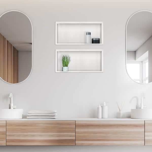 Półka wnękowa ze stali nierdzewnej biała 45x20x10 cm WALL-BOX ONE White