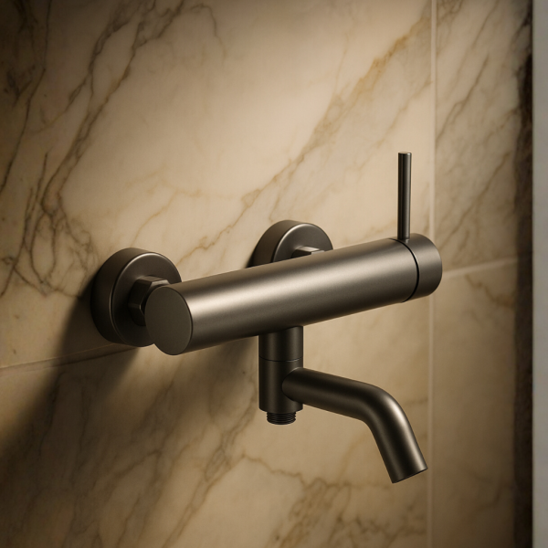 Bateria wannowa kran do wanny stal nierdzewna nowoczesna CIEMNOSZARA