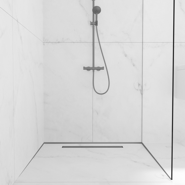 Listwa spadkowa do szkła prawa 120 cm Ciemnoszara