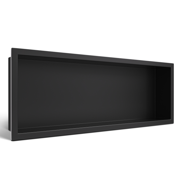 Półka wnękowa łazienkowa ze stali nierdzewnej czarna 60x20x10 cm