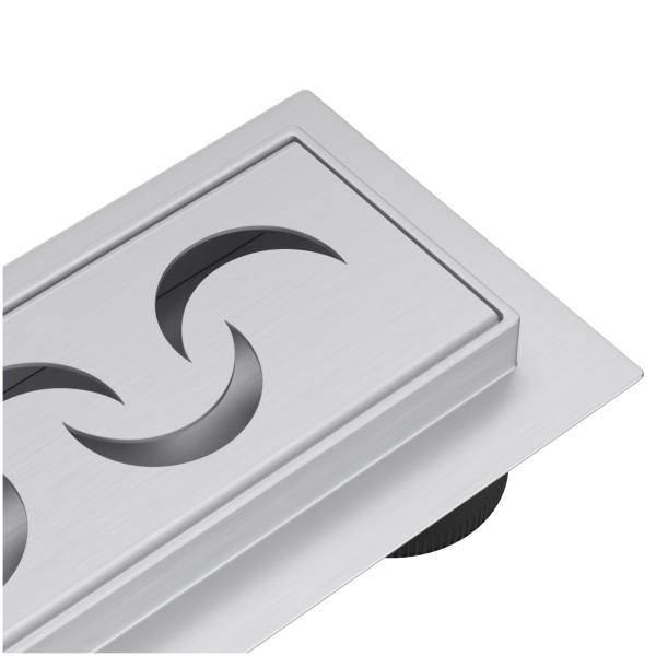 Odpływ liniowy z panelem dekoracyjnym Moon 60 cm BASIC Decor Inox