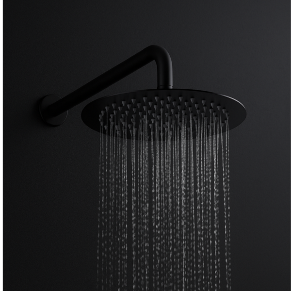 Deszczownica prysznicowa nowoczesny design stal nierdzewna CZARNA OKRĄGŁA