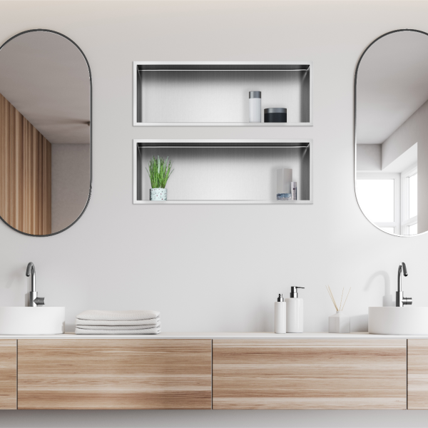 Półka wnękowa ze stali nierdzewnej 60x20x10 cm WALL-BOX ONE Inox