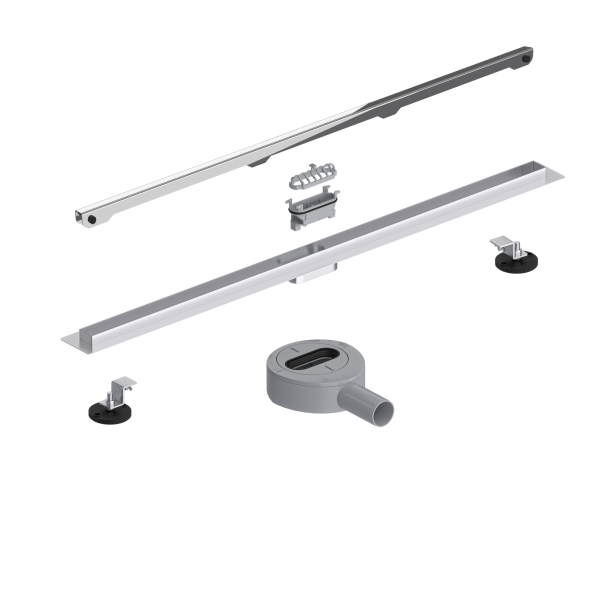 Odpływ liniowy wąski podłogowy lustrzany chrom 70 cm BASIC S&L