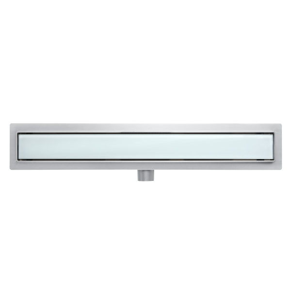 Maskownica do odpływu ze szklanym panelem białym 80 cm BASIC White Glass