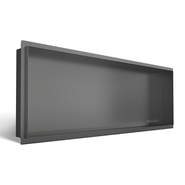 Półka wnękowa bezramkowa Gun Metal 90x30x10 cm WALL-BOX NO RIM