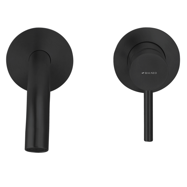 Bateria umywalkowa ścienna Kran do umywalki czarna