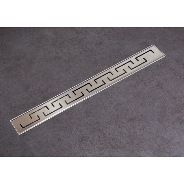 Odpływ liniowy z panelem dekoracyjnym Maze 90 cm BASIC Decor Inox