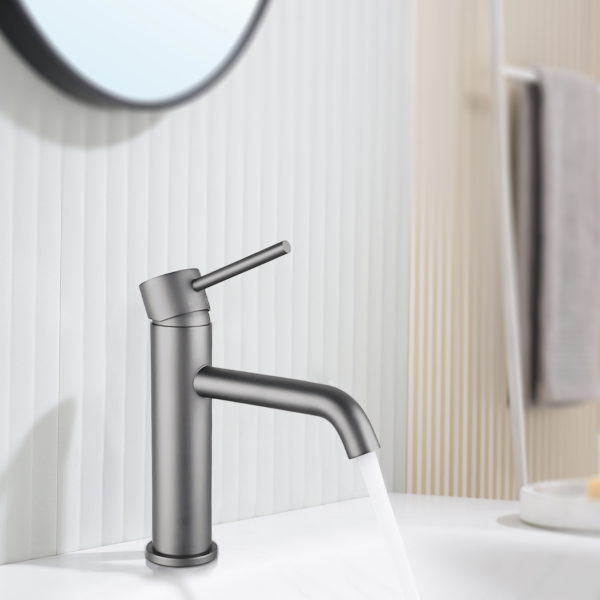 Bateria umywalkowa Kran do umywalki stojąca Ciemnoszara