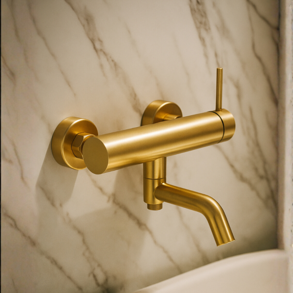 Bateria wannowa stal nierdzewna nowoczesna ZŁOTA