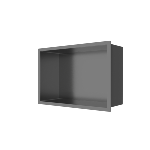 Półka wnękowa ze stali nierdzewnej 30x20x10 cm WALL-BOX ONE Ciemnoszara