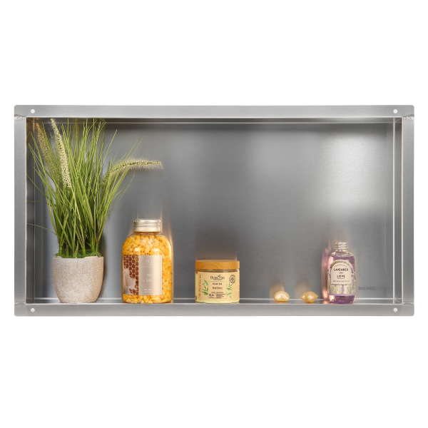 Półka pod prysznic wnękowa bezramkowa INOX 60x30x10 cm
