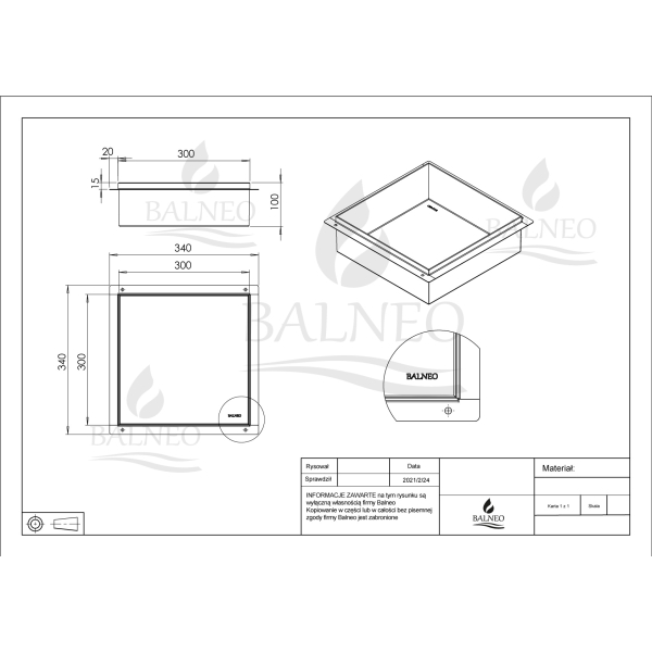 Półka wnękowa bezramkowa czarna 30x30x10 cm WALL-BOX No Rim Black