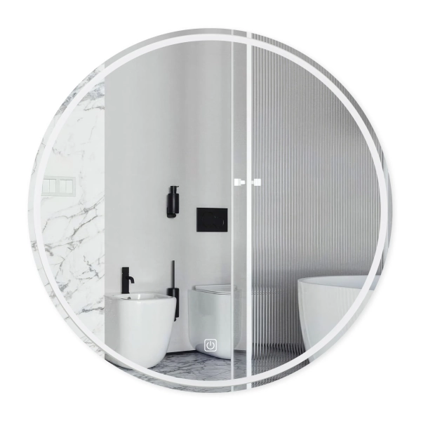 Lustro podświetlane SUN 70 cm BIAŁY Antypara, Ściemnianie, Zmiana barwy