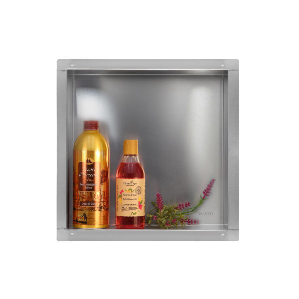 Półka wnękowa łazienkowa bezramkowa INOX 30x30x7 cm WALL-BOX NO RIM