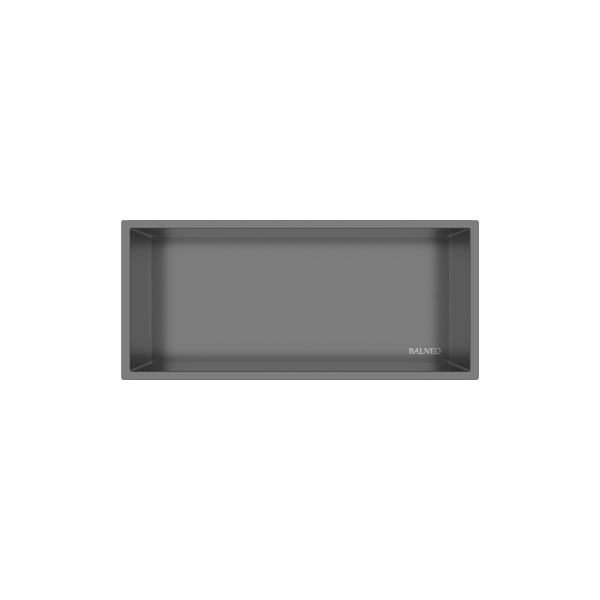 Półka wnękowa ze stali nierdzewnej 45x20x10 cm WALL-BOX ONE Ciemnoszara