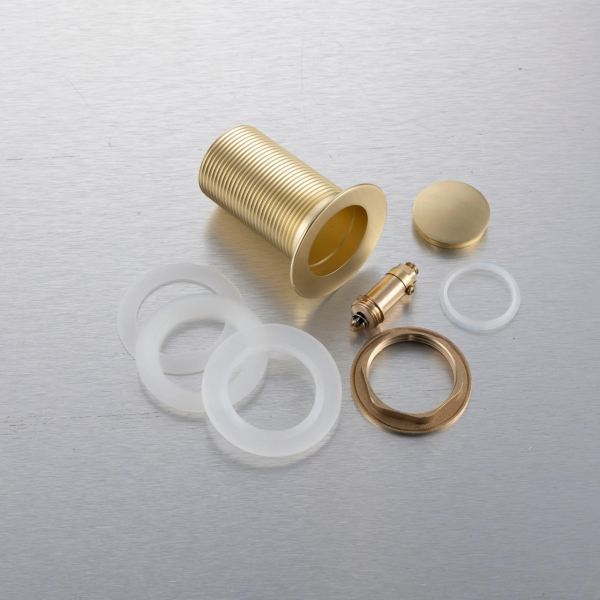 Korek umywalkowy mosiężny Klik Klak model B bez przelewu - Brushed Gold