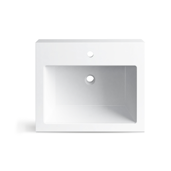 Umywalka nablatowa ROXI 60 x 50 biała z konglomeratu