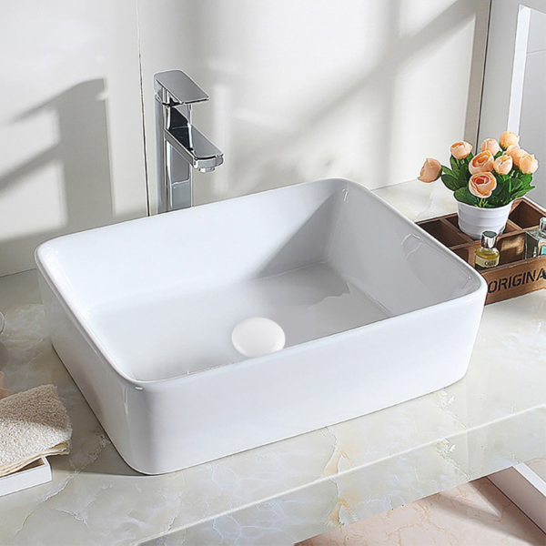 Korek umywalkowy mosiężny Klik Klak model A bez przelewu - Biały Ceramiczny