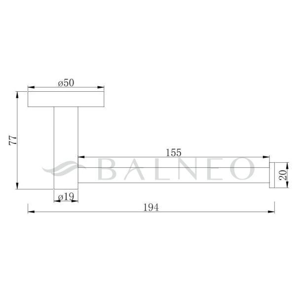Uchwyt na papier toaletowy ścienny INOX