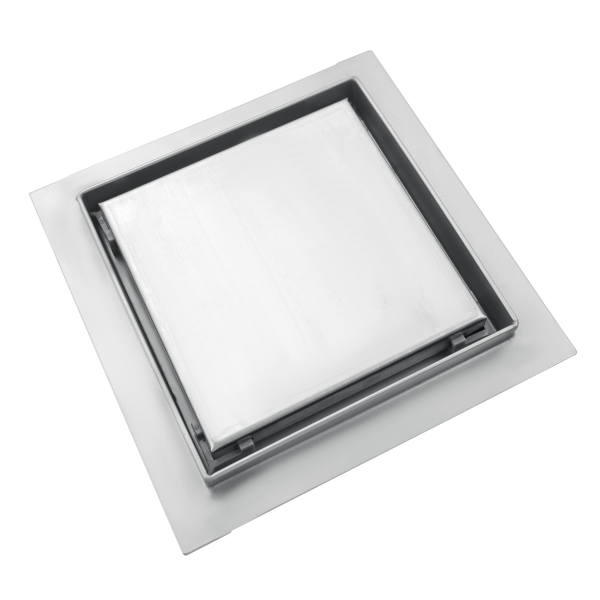 Odpływ kwadratowy chrom 15x15 cm BASIC Square Drain Inox