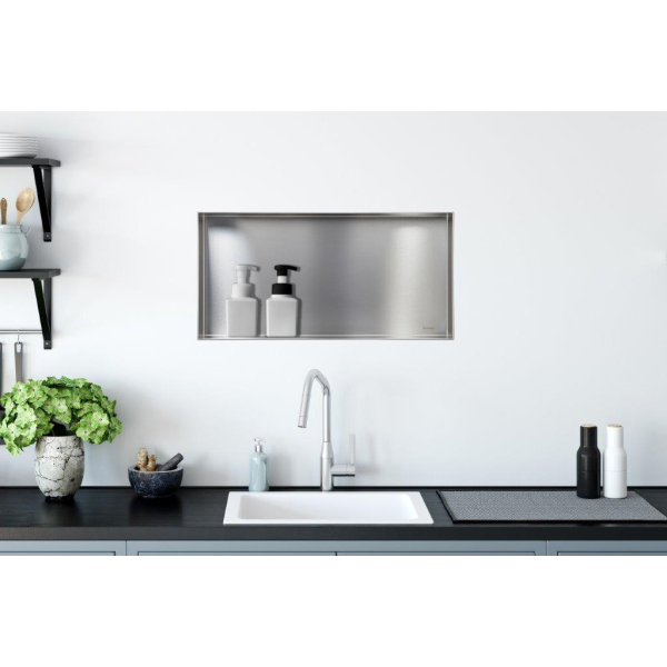 Półka pod prysznic wnękowa bezramkowa INOX 60x30x10 cm
