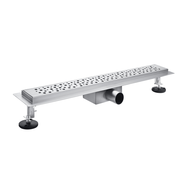 Odpływ liniowy z panelem dekoracyjnym Bubbles 80 cm BASIC Decor Inox