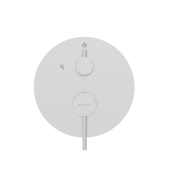 Bateria prysznicowa ścienna zestaw 2 z okrągłą deszczownicą INOX
