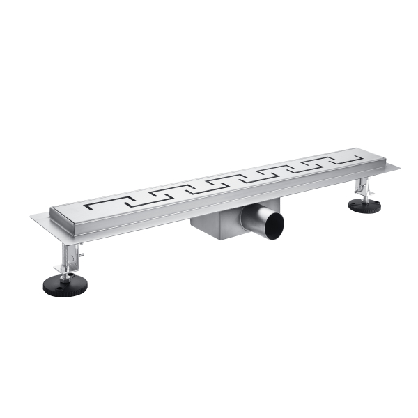 Odpływ liniowy z panelem dekoracyjnym Maze 100 cm BASIC Decor Inox