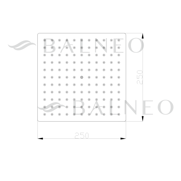 Deszczownica prysznicowa nowoczesny design stal nierdzewna INOX KWADRATOWA