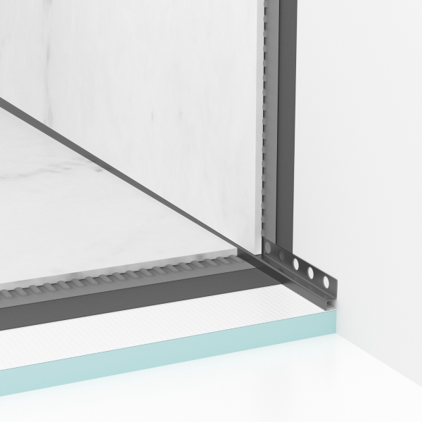 Listwa spadkowa przyścienna prawa 120 cm Ciemnoszara