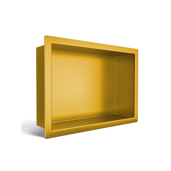 Półka wnękowa ze stali nierdzewnej złota 30x20x10 cm WALL-BOX ONE Gold