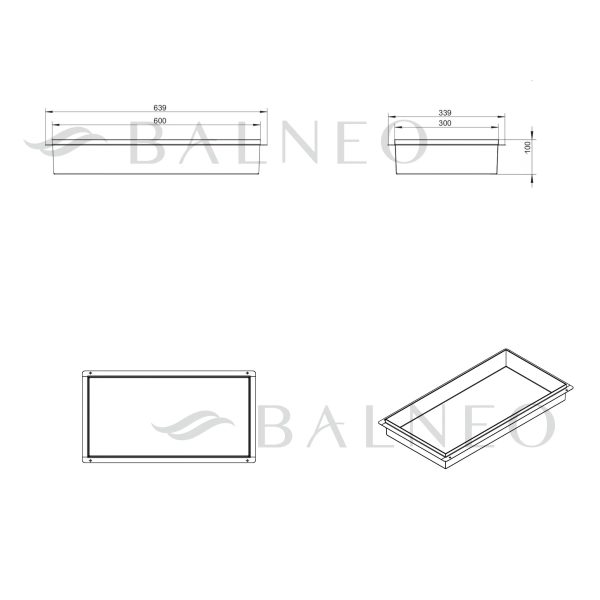 Półka wnękowa bezramkowa COPPER 60x30x10 cm WALL-BOX NO RIM