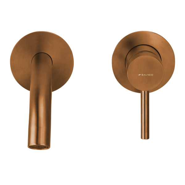 Bateria umywalkowa ścienna Kran do umywalki miedziana