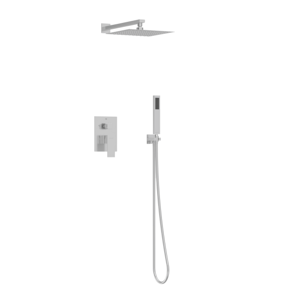 Bateria prysznicowa ścienna zestaw z kwadratową deszczownicą INOX