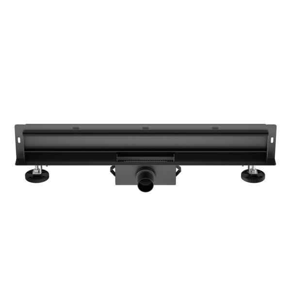 ODPŁYW LINIOWY ŚCIENNY CZARNY 60CM STAL NIERDZEWNA Z SYFONEM