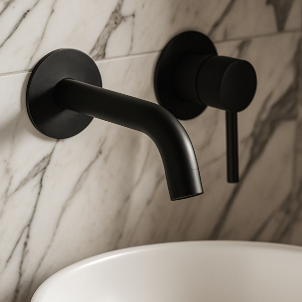Bateria umywalkowa ścienna Kran do umywalki czarna