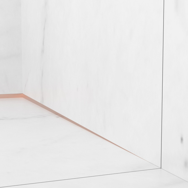 Listwa spadkowa prysznicowa przyścienna prawa 170 cm miedziana