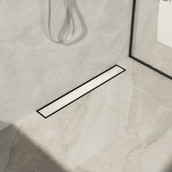 Odpływ liniowy przyścienny ścienny Inox srebrny NEXT - 90 cm