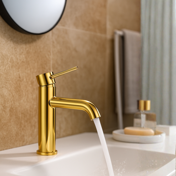 Bateria umywalkowa Kran do umywalki stojąca ZŁOTY POŁYSK