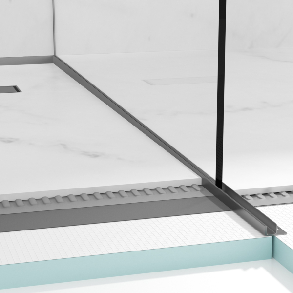 Listwa spadkowa do szkła prawa 120 cm Ciemnoszara