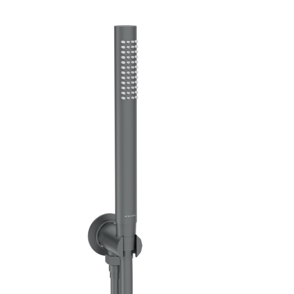 Bateria prysznicowa ścienna zestaw 2 z okrągłą deszczownicą CIEMNOSZARY