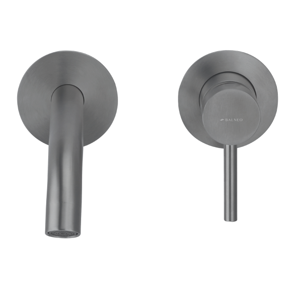 Bateria umywalkowa ścienna Kran do umywalki CIEMNOSZARA