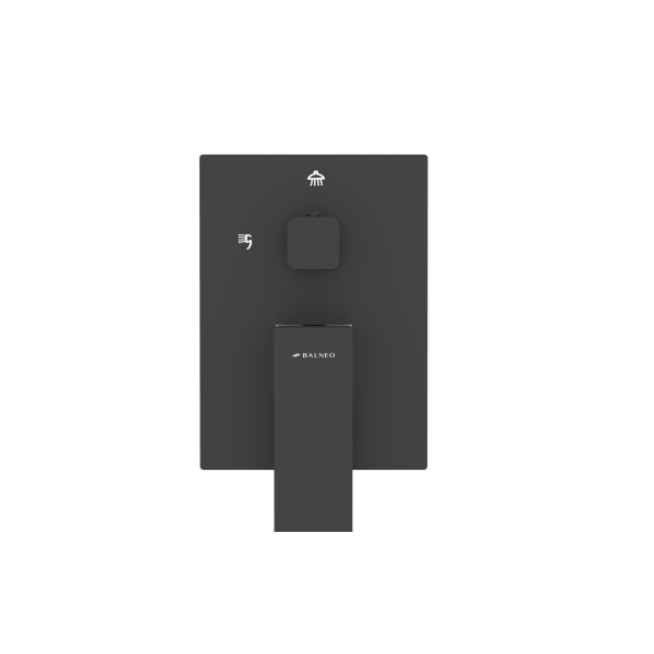 Bateria prysznicowa ścienna zestaw z kwadratową deszczownicą CZARNY