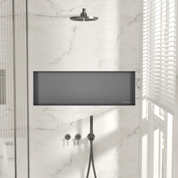 Półka wnękowa bezramkowa Gun Metal 90x30x10 cm WALL-BOX NO RIM