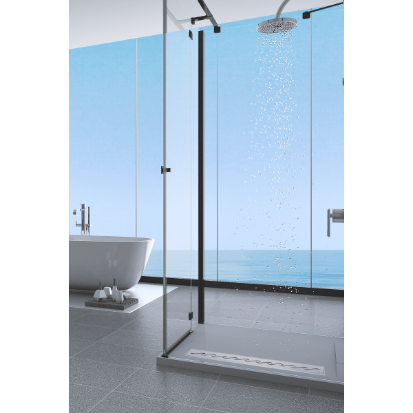 Odpływ liniowy 90 cm dekoracyjny chrom Decor Next Wave