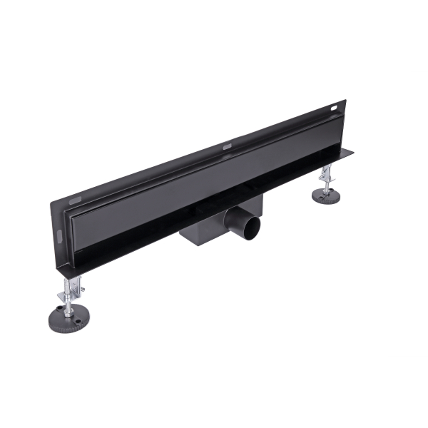 Odpływ liniowy ścienny czarny 80 cm BASIC Wall Black