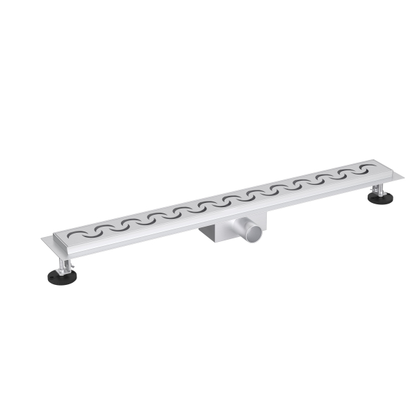 Odpływ liniowy z panelem dekoracyjnym Moon, 100 cm BASIC Decor Inox