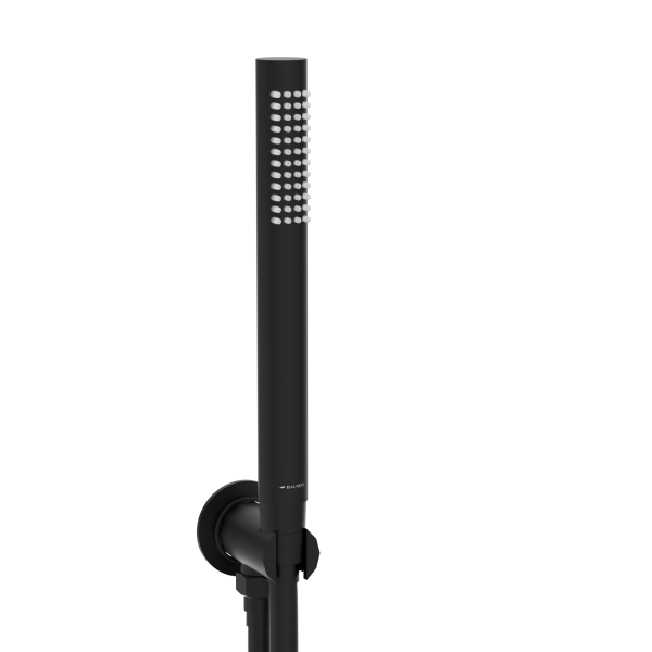 Bateria prysznicowa ścienna zestaw 2 z okrągłą deszczownicą CZARNY